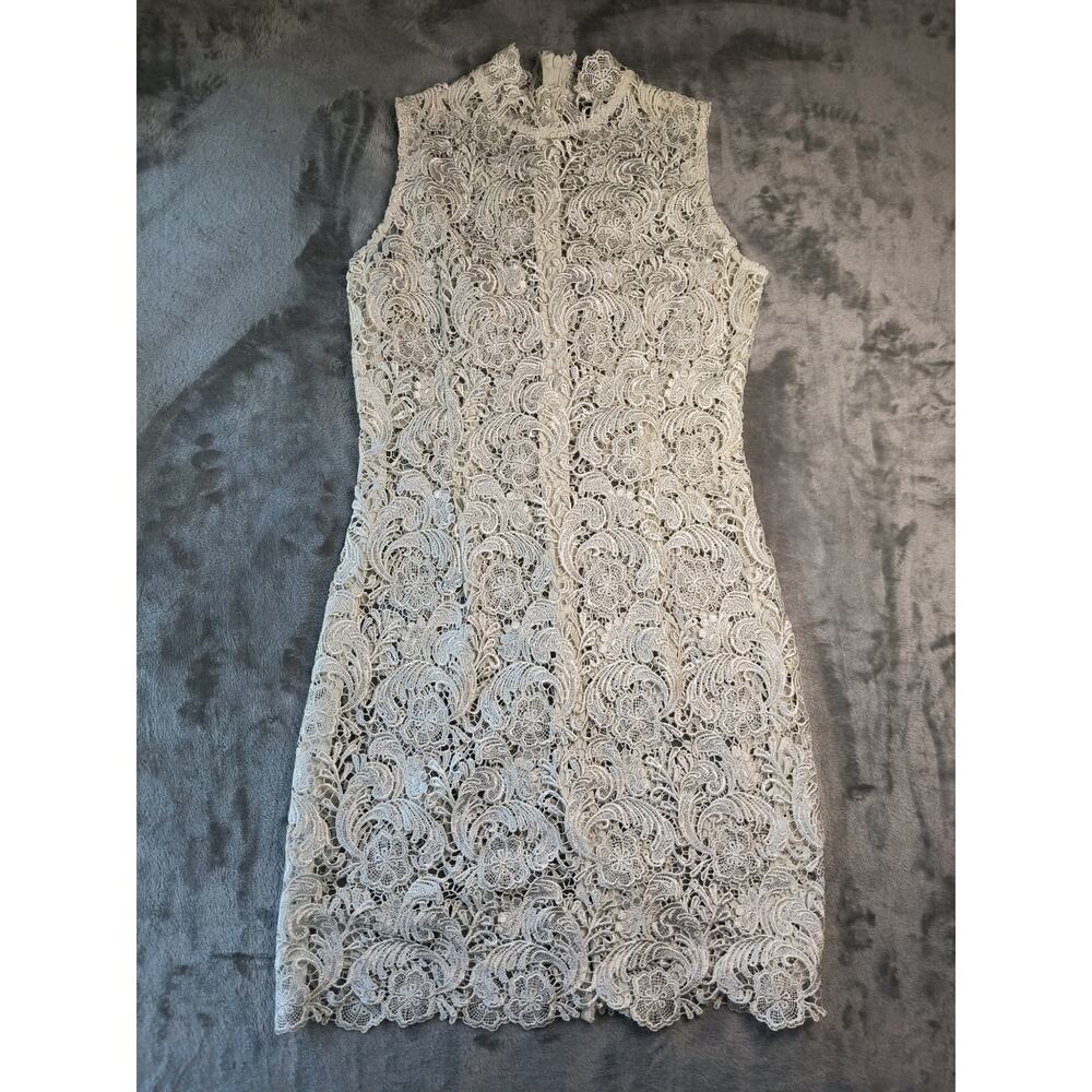 Gracia Floral Lace Crochet Dress Shell - Size S